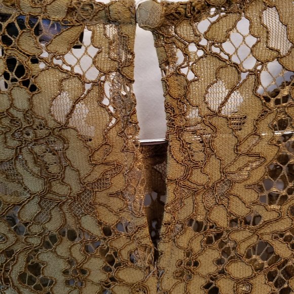 J.Crew Olive Green Round Neck Lace Shirt Top Slip Spaghetti Tank 8T 8 M Medium - Picture 8 of 12